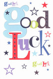 Overflowing with cheer and encouragement, this good luck card mirrors the warmth of Wapping's community spirit. The phrase 'Good Luck' playfully sprawls across the pristine white surface, with oversized, pastel-blue letters interlacing with deep reds, fresh greens, and velvety purples-an artistic blend reminiscent of the diverse blooms found in riverside gardens near St. Katharine Docks. Splashes of navy, soft lilac, and zesty lime punctuate the design, their star shapes scattered joyfully as if echoing a sky full of wishes over Wapping's rooftops. The card's flat, smooth texture promises satisfaction for the senses, delivering the same tactile pleasure as running a finger over the surface of a fine floral card chosen for a cherished friend. This card is the sort you might gift to someone starting a new adventure locally-a new workplace on Wapping Lane or a performance at a nearby venue-imbued with the optimism and heartfelt belief that the neighbourhood holds for each of its own.